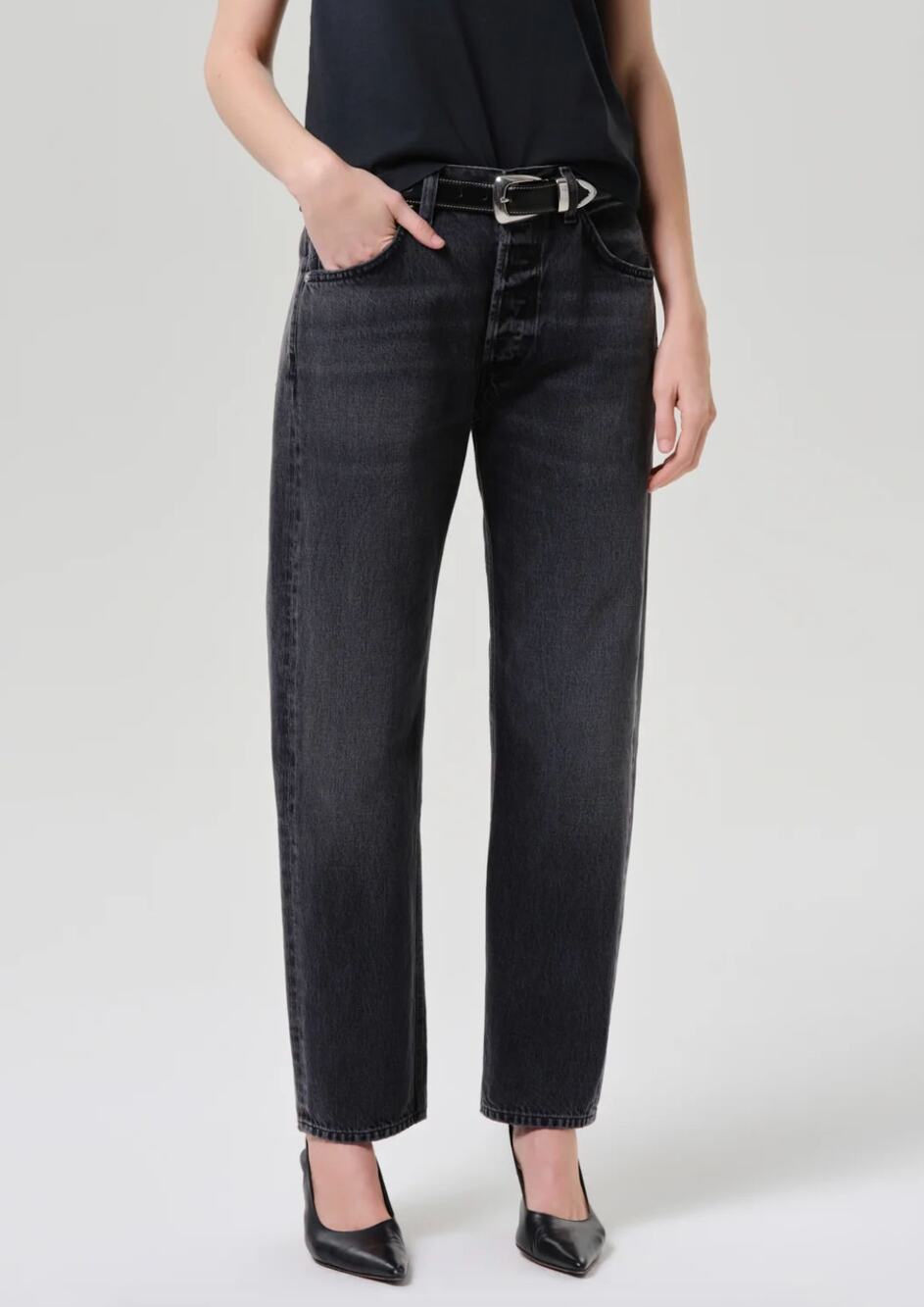 NWT Citizens of Humanity Winslow Low-Rise Boyfriend Jeans Women 25 Vintage Black